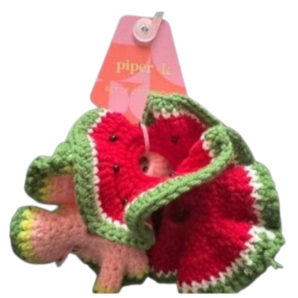 Piper K Watermelon Crochet Hair Scrunchie Ties